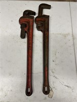 Two large pipe wrenches 24”