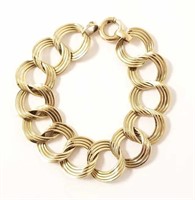 14K gold circle bracelet - 26.5 grams; 7 1/2" long