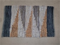 3' Leather Woven Rug