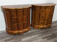 Pair of Pulaski Furniture demilune chests