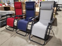 (3) HDG Zero Gravity Lounge Chairs