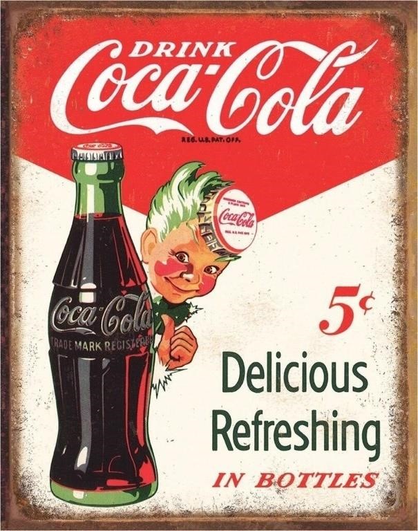 Coca-Cola Delicious Refreshing Tin Sign