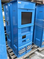 Blue Ticket Kiosk Machine.