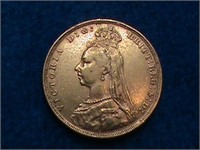 1891 BRITISH SOVERIGN GOLD COIN