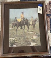 Framed Art Western Theme Signed by Bob Lee