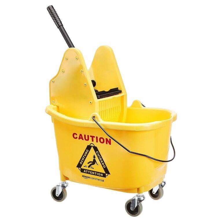 AmazonCommercial Mop Bucket Combo,35qt,Yellow