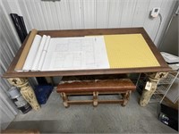 Wood Drafting Table Western Style