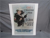 GEE! I Wish I Were A Man NAVY Recruitment Poster
