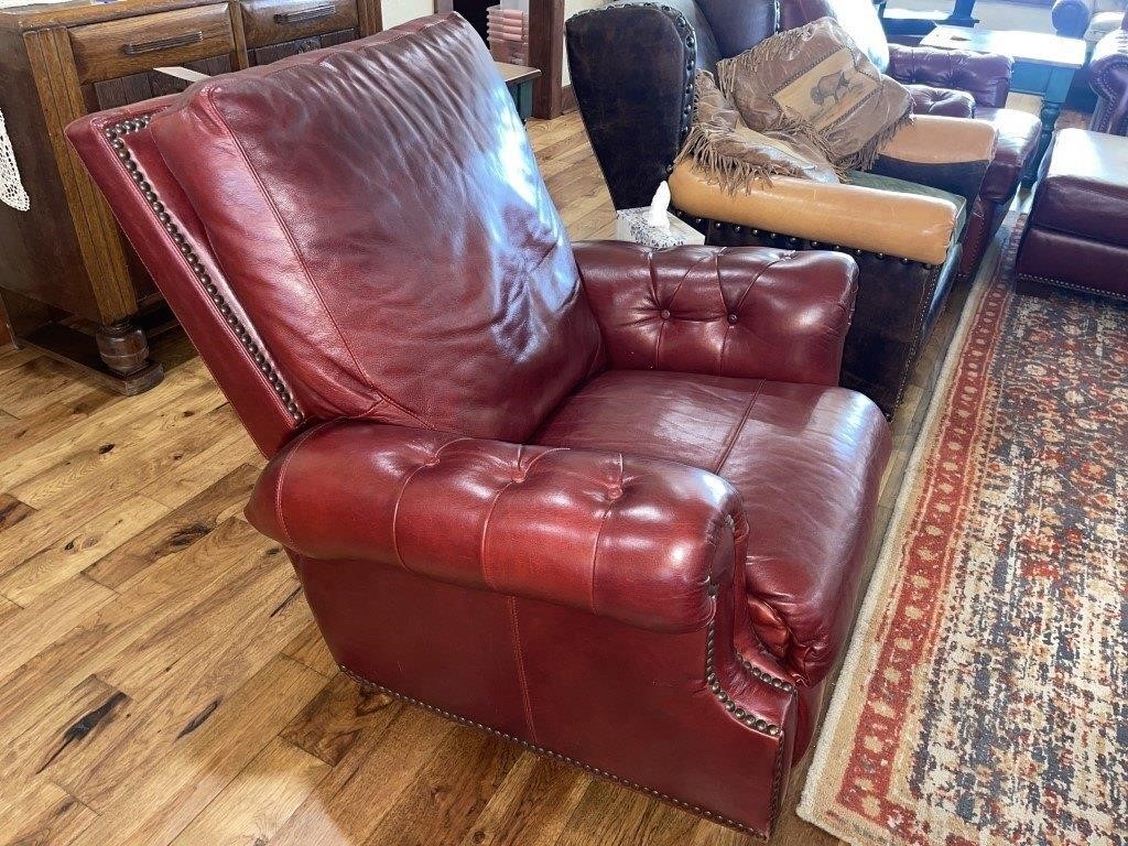 Red Leather Rocking Recliner by USA Premium