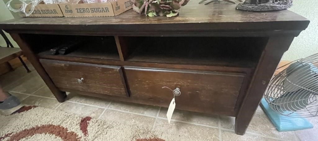 Wood TV Stand 2-Drawers 46"L x 21"W x 21"H