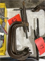 Four Large C-Clamps