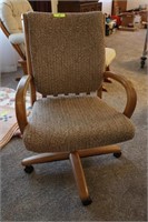 Oak Kitchen Chair w/ Rollers