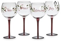 Winterberry Set of 4 Sentiment Wine Glasses