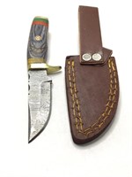 Damascus skinning knife