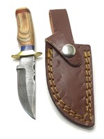 Damascus skinning knife