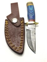 Damascus skinning knife