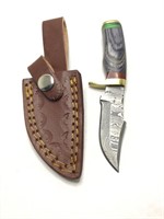 Damascus skinning knife