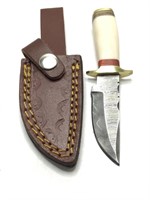 Damascus skinning knife