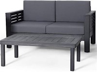 Christopher Knight Home Louver Love Seat and Table