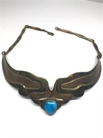 Handmade winged torque necklace