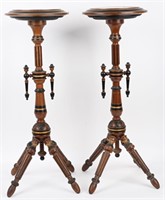 PAIR OF VICTORIAN ROUND TOP SIDE TABLES
