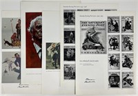Norman Rockwell- 5 Autographed Art Book Pages
