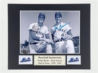 Nolan Ryan & Tom Seaver Signed Baseball Photograph
