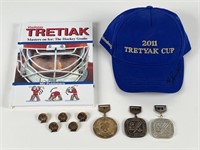 Vladislav Tretyak Autographed Hat & Hockey Book