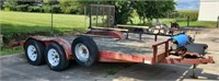 1996 7' x 14' + 2' Dovetail Factory 2 Axle Trailer