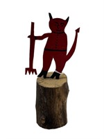 Signed "Durwood" Folk Art Devil Figure