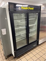 True Double Door Glass Front Refrigerator