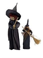 Lot of 2 Cornhusk Witch Figures