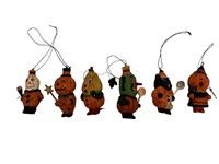 Lot of 6 Greg Guedel Halloween Ornaments w/ Box
