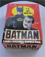 1989 Batman box of wax packs trading cards