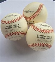 Official National League baseballs