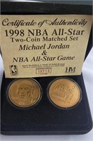 Michael Jordan Allstar game 2 coin bronze set