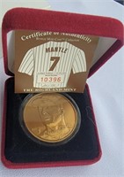 Mickey Mantle bronze medallion
