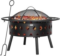 VIVOHOME 17 Inch Large Stove Fire Pit with Stand a