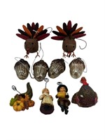 Lot of 10 Thanksgiving Ornaments