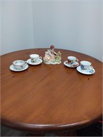 4 Cups & Saucers mixed & figurine