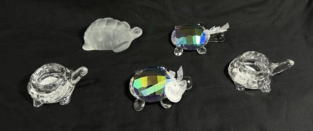 ADORABLE LOT OF 5 COLLECTIBLE TURTLE DECOR