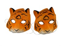 Lot of 2 Vintage Tiger Halloween Mask
