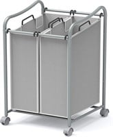 SimpleHouseware 2-Bag Laundry Cart