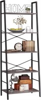 Yusong Bookshelf, Ladder Shelf 5 Tier Bookcase
