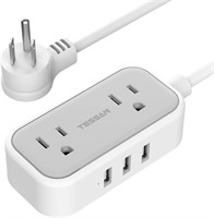 Small Power Strip with 3 USB Ports, TESSAN