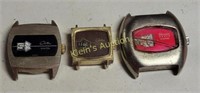 vintage jump hour watches parts or ? lot of 3