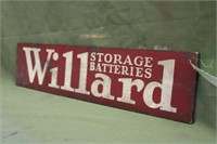 Willard Batteries Wooden Sign Approx 33" x 8"