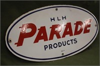 Parade Gas Pump Plate Porcelain Sign Approx 16" x
