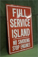 Gas Station Full Service Island Tin Sign Approx 36