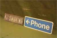 Double Sided Phone Booth Sign Approx 16" x 6" AND